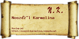 Noszál Karmelina névjegykártya